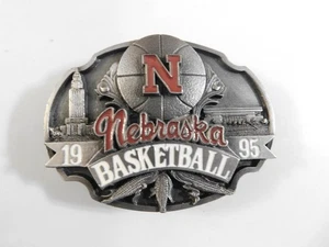 NEBRASAKA HUSKERS 1995 CINTURÓN DE BALONCESTO HEBILLA NOS CAPITAL BUILDING BB logotipo - Imagen 1 de 2