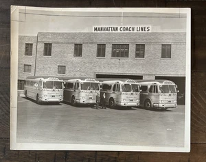 Foto de tránsito de autobús Manhattan Coach Lines de colección 8X10 mediados de siglo Nueva York NY - Imagen 1 de 8