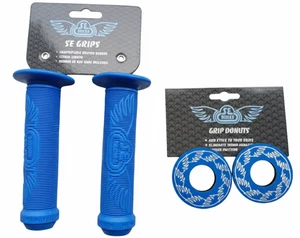 Empuñaduras para bicicletas SE 135 mm con extremos de barra + almohadillas de espuma SE Donuts (paquete de 2 artículos) - azul - Imagen 1 de 3