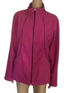 Giacca Pile Couture Zip Up Donna Taglia Large Tasche - Foto 1 di 10