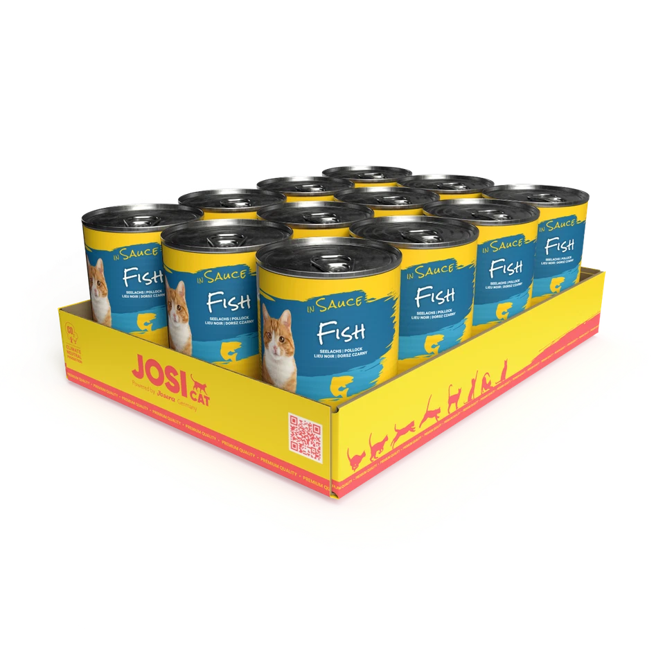 JosiCat Fish in Sauce (12 x 415 g) | Feines Nassfutter in Sauce | mit Lachs - Bild 1 von 1