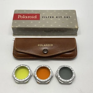 Vintage Polaroid Orange Yellow & Polarizing Filter Kit 541 + Leather Case & Box - Picture 1 of 8