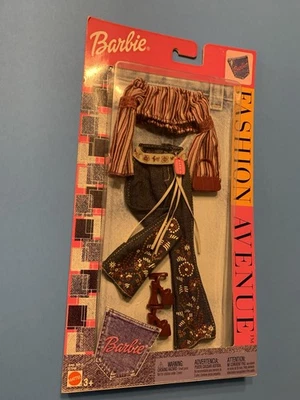 Top corto raro Barbie Fashion Avenue Hippy Peace Denim Campana 2002 B7046 B Foto 1 de 2