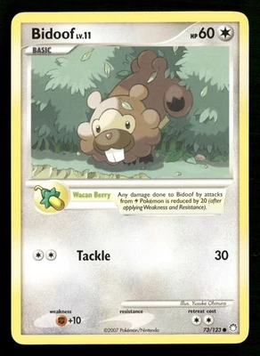 Bidoof - 73/123 - Common - Mysterious Treasures - Pokemon Card - LP - Image 1 of 2