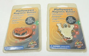 Lot of 2 Vintage ELECTROSTAR Halloween Magnetic Button Ghost and Jack-o-lantern - Picture 1 of 6