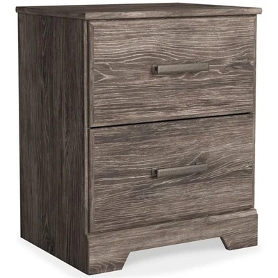 Ashley Furniture Ralinksi Two Drawer Engineered Wood Night Stand in Gray - Image 1 of 4