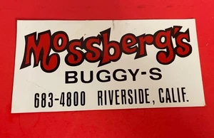 Vintage Riverside California Mossberg’s Buggy’s Bumper Sticker VW Sandrail - Picture 1 of 5