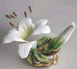 Vintage Andrea by Sadek White Lily Porcelain Figure 9732 Rare 2001 - Picture 1 of 19