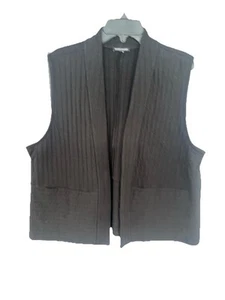 Eileen Fisher Weste offene Strickjacke 100% Bio Baumwolle schwarz 1X zeitlos g3 - Bild 1 von 7