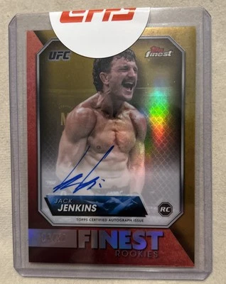 2024 Topps Finest UFC Jack Jenkins Gold Refractor Auto RC - Image 1 of 2