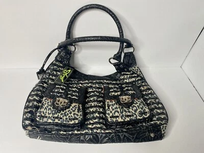 Sharif Studio Should Bag Purse Leather Black Cheetah Print NWT - Image 1 of 4