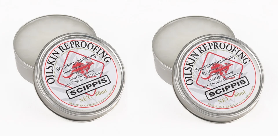Sparset 2x Wachs für Wachsjacken - Scippis Oilskin-Wachs 80 ml - Imprägnierwachs