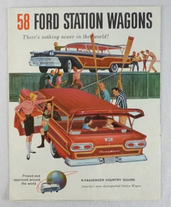 Ford Station Wagons 1958 folleto de ventas a color seis nuevas naves espaciales - Imagen 1 de 5