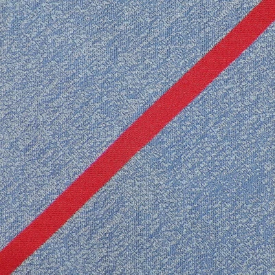 DOLCEPUNTA 男式蓝色珊瑚条纹自尖手工编织丝绸领带意大利全新无标签 — 第 1/3 张图片