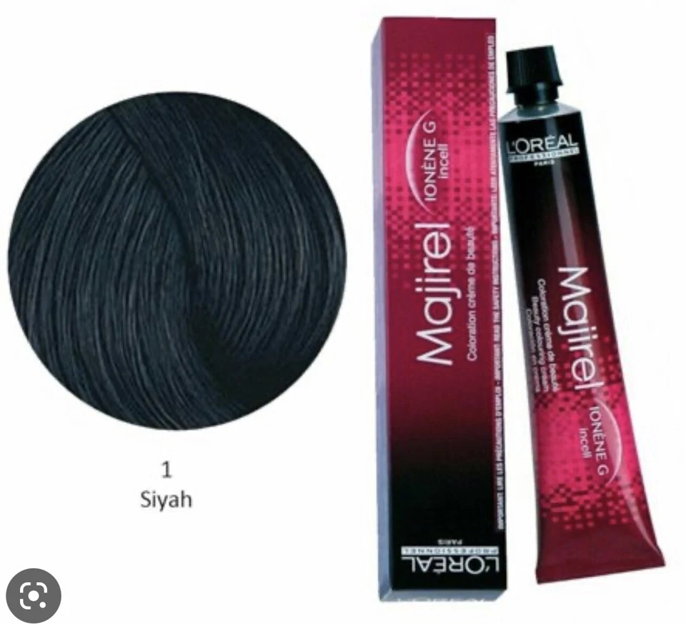 Crema permanente para el cabello L'Oreal Majirel color tinte #1 negro ioneno G InCell Paris Foto 1 de 4