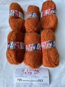 Lote de 6 Salsa Sirdar DK 725 Naranja Brillo Mezcla Lana Merino Lote 013 162 yardas ea - Imagen 1 de 6