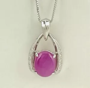 Pink Ruby Star Pendant in 925 Sterling Silver Lindy Star Necklace Infinity Style - Picture 1 of 5