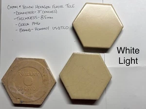 Vintage Ceramic Hexagon Floor Tile; Yellow; 3-inch Diameter; Rare! - Picture 1 of 5
