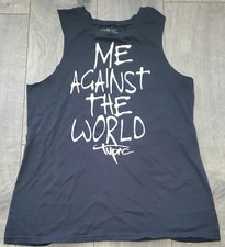Tupac Tank Top Me Against The World Medium black HIP HOP 