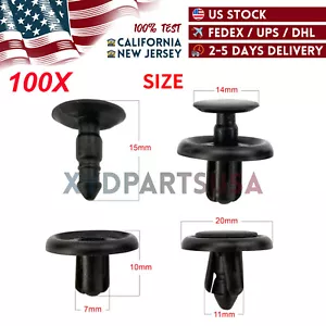 100 Pcs Engine Under Cover Push Type Retainer Clips For Toyota Lexus 90467-07201 - Picture 1 of 6