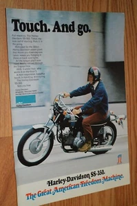 1973 HARLEY DAVIDSON SS-350 ORIGINAL ADVERTISEMENT AD PRINT 68 MOTORCYCLE SS350 - Picture 1 of 1
