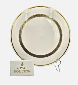 Royal Doulton HARLOW Cake Plate EXCELLENT Bone China Cobalt Gold - Picture 1 of 7