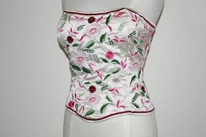 JASDEE Vintage Bustier Corset Hand Work Embroidery On Satin # F3139 - Picture 1 of 2