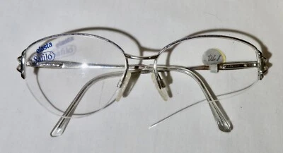 NEW - Safilo Elasta, Italy KF7 Eyewear,  56-16-135 Silver 1/2 rim eyeglass frame - Image 1 of 4