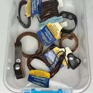 Darice Mixed Lot of Leather Bracelets - 8 Pieces NWT Black Brown Cuffs Braided - Picture 1 of 1