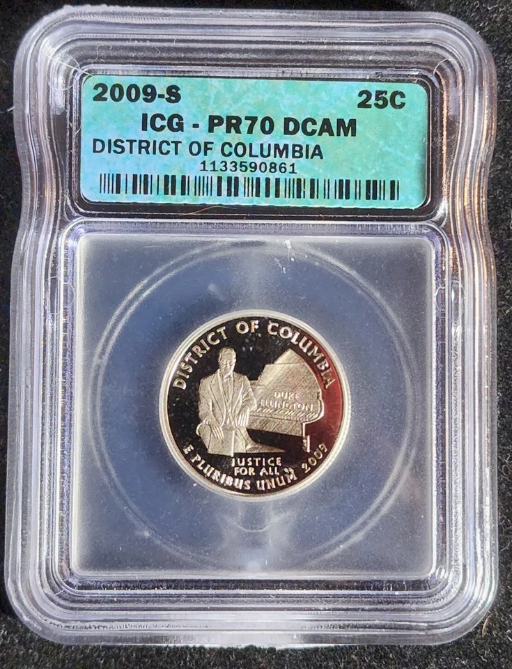 2009-S District of Columbia Quarter Clad 25C Gem Proof ICG PR70 DCAM. Our SC115 - Image 1 of 4