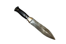 Dagger Knife Khanjar Damascus Sakela Steel Blade Wood Chip Handle India G133