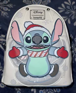 NWT Loungefly Disney Lilo & Stitch Snow Angel Swivel Mini Backpack - Picture 1 of 2
