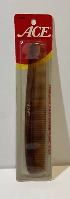 "Peine de goma dura vintage Ace 7"" #32 todo uso AA032 marrón tortuga nuevo en stock EE. UU." Foto 1 de 4