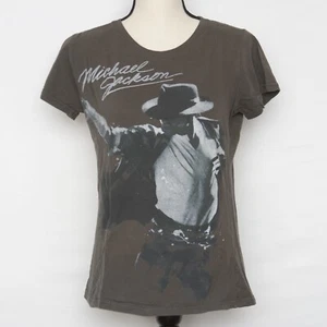 Selten Hard Find DAMEN ALTGRAU MICHAEL JACKSON BEET IT FADDED T-SHIRT Large - Bild 1 von 5