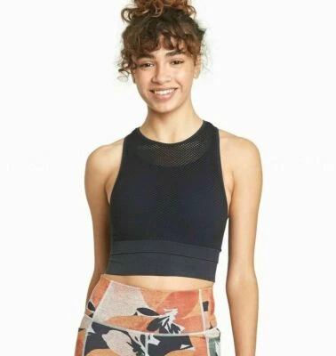 Women's High Neck Double Layer Seamless Bra - JoyLab Black Size XS - Image 1 of 4