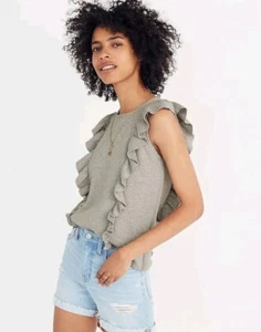 Suéter tejido sin mangas con volantes Madewell talla M Cottagecore - Imagen 1 de 10