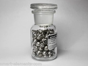 Reines Cobalt Metall Schmelzperlen 200g in Glasflasche, Reinheit 99.98% - Bild 1 von 1
