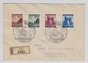 A8756: Bohemia + Moravia Carro Armato #56-59 Su Raccomandata Cover - Picture 1 of 2