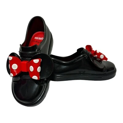MINI SAPATO SLIP ON PRETO MULTICOLORIDO MELISSA DISNEY MINNIE GIRLS TAMANHO 10 - Imagem 1 de 4