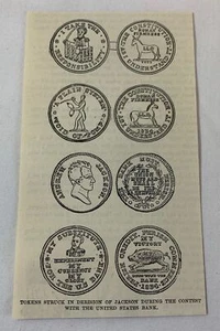 1883 magazine engraving ~ TOKENS STRUCK IN DERISION OF ANDREW JACKSON - Picture 1 of 1