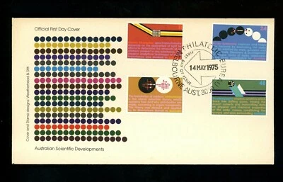 Postal History Australia FDC #563,566,569,571 Science Developments 1975 - Image 1 of 2