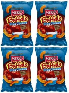 903593 4 X 170G BAG HERRS HERR'S BUFFALO BLUE CHEESE FLAVOURED CHEESE CURL CHIPS - Bild 1 von 3