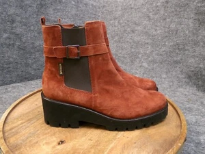 Mephisto Fauve Rust Velsport Suede Ankle Chelsea Bootie Buckle Women Size 8.5 US - Picture 1 of 11