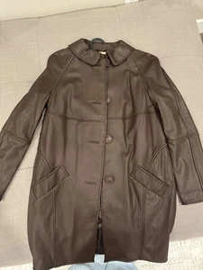Max studio brown coat for women made of leather, size XS - Picture 1 of 6