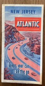 1950's Atlantic Pennsylvania/New Jersey Vintage Road Map - Picture 1 of 4