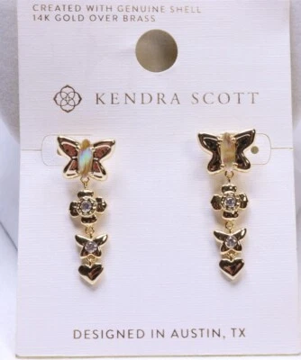Pendientes Mariposa Lineales Kendra Scott Mezcla Lirio Oro 14K Sobre Latón $48 Nuevos Foto 1 de 4
