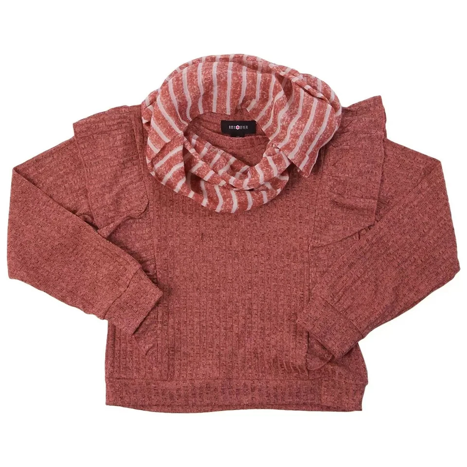 Amy Byer Girls Long Sleeve Ruffled Hacci Top - Image 1 of 1