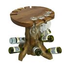  Teak Root Driftwood Wooden Wine Tasting Table Holds 9 bottles, 8 Wine Glasses