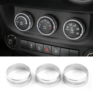3X Sliver Air Condition Switch Cover Trim For Jeep Wrangler JK Compass Patriot - Foto 1 di 7