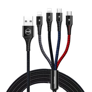 4in1 Multiple USB Fast Charger Cable for iPhone 14 13 12 15 Samsung S23 S22 S21+